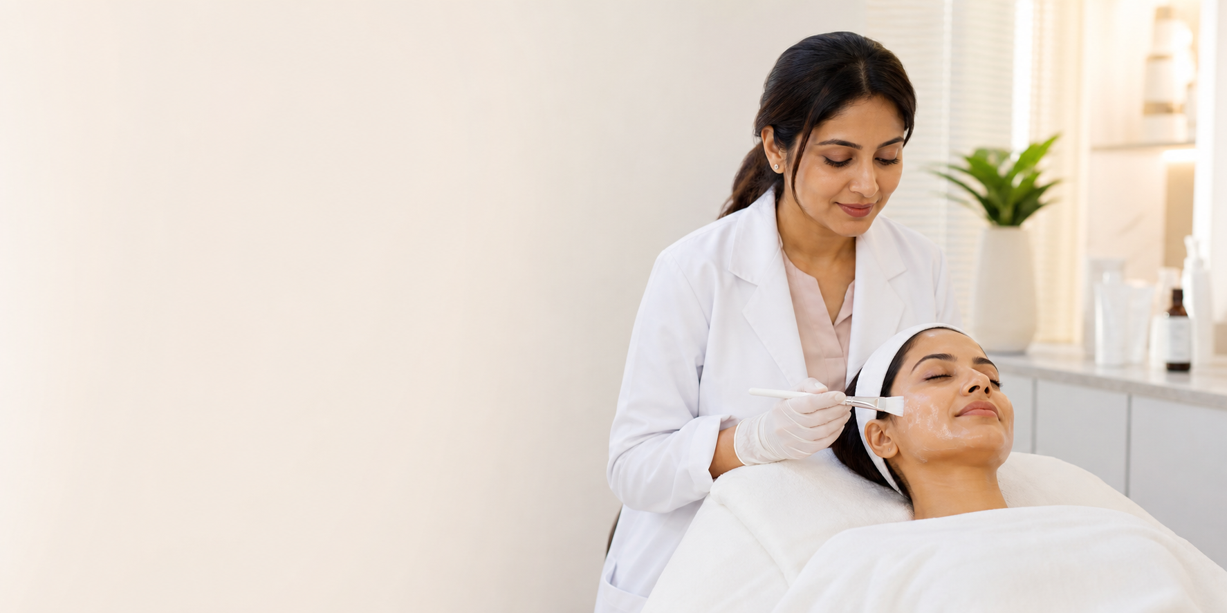 Dermatologist-guided chemical peel treatment at Dr. Nishita's Clinic