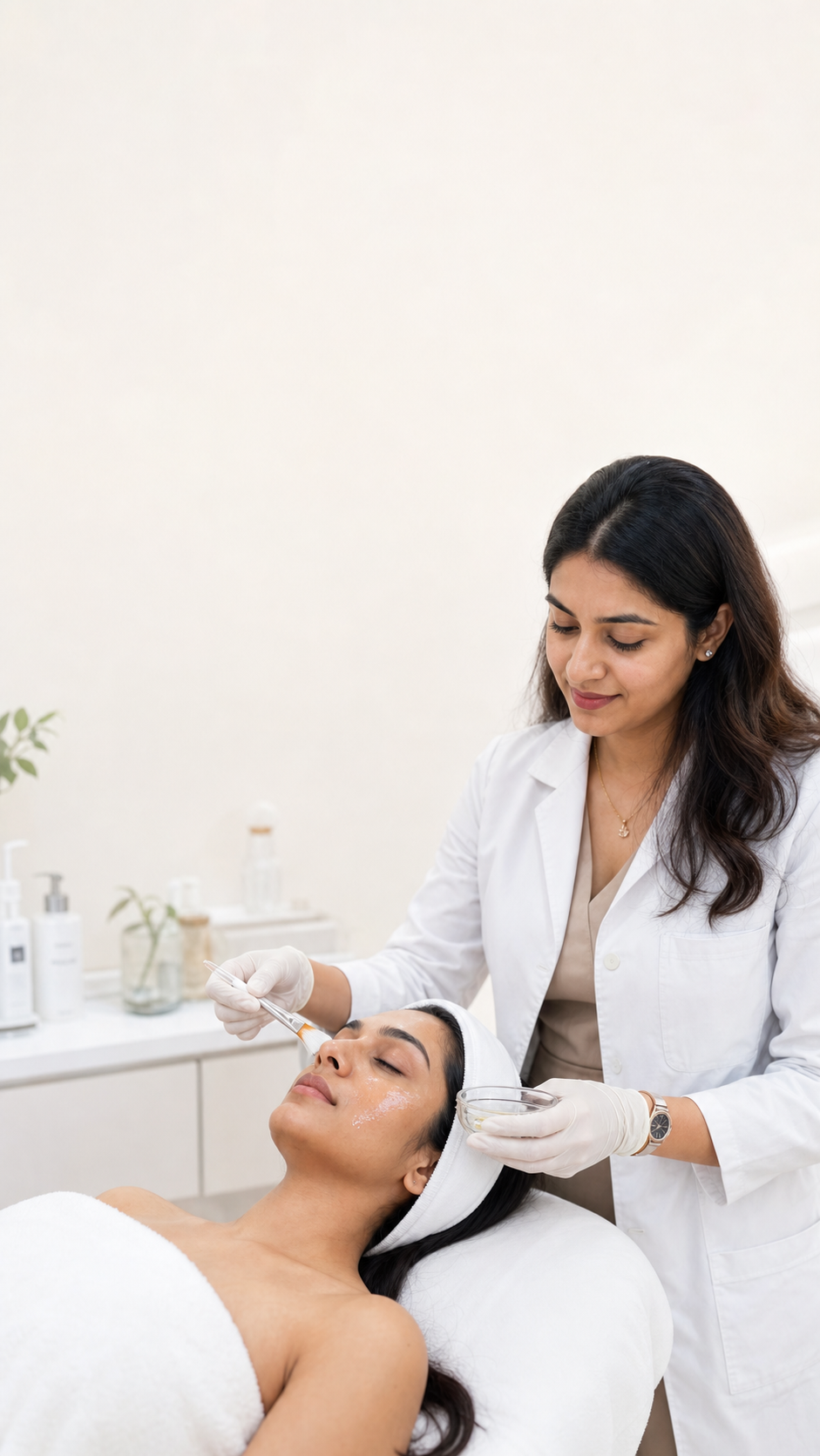 Dermatologist-guided chemical peel treatment at Dr. Nishita's Clinic
